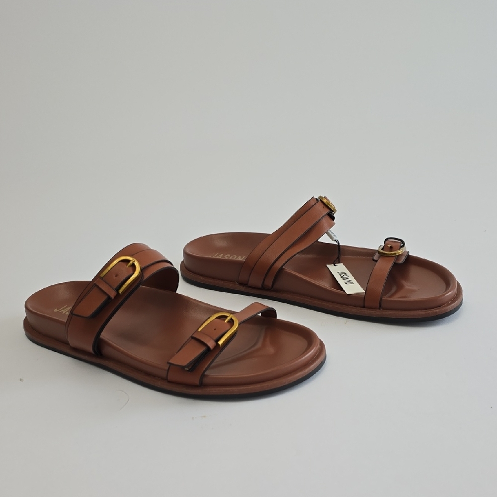 NWT Jason Wu Women's Double Strap Buckle Sandals Brown Size 8.5